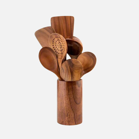 Wooden Utensil 7-Piece Kitchen Set