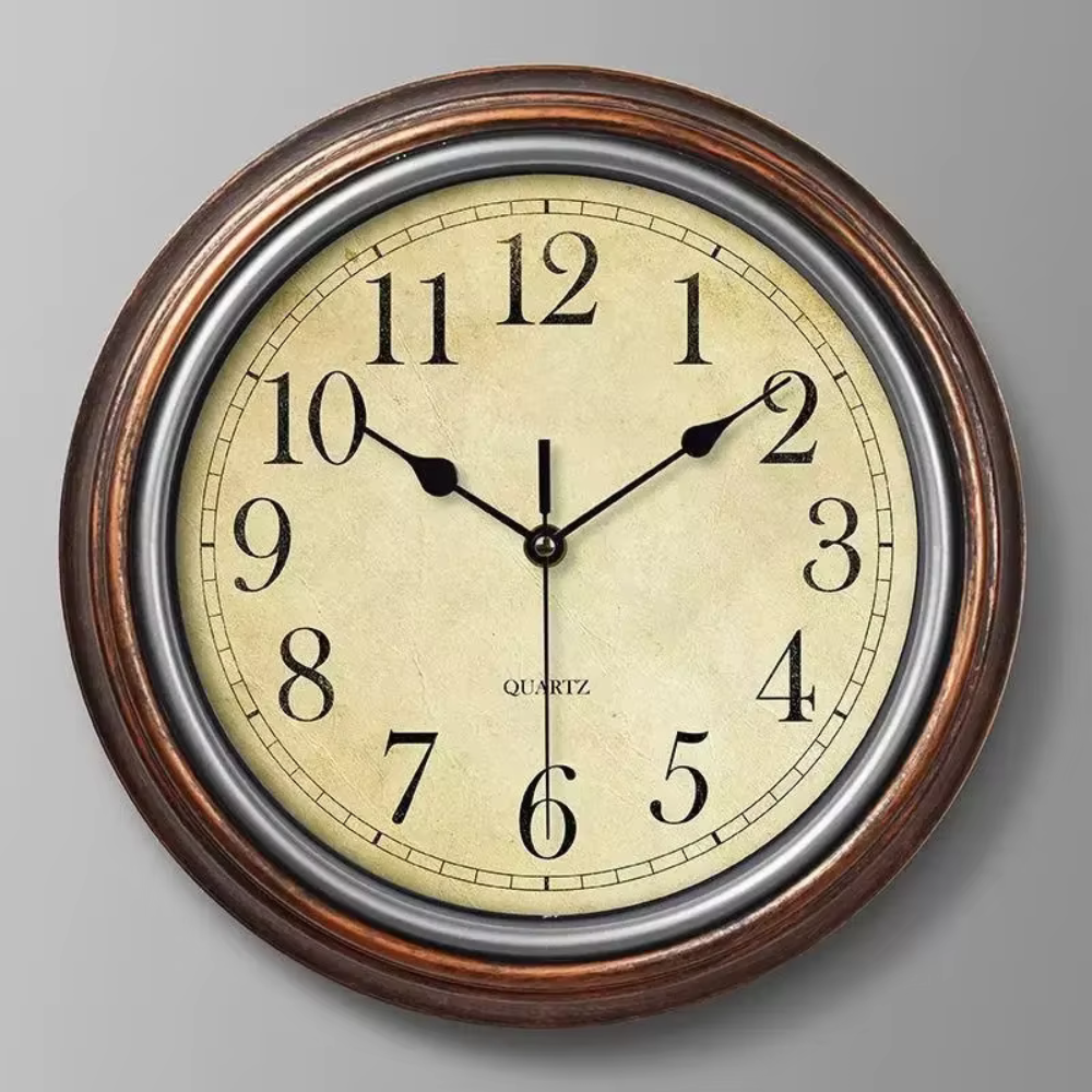 Classic Retro Wall Clock, 12" Silent Non Ticking Quartz Design