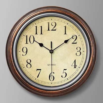 Classic Retro Wall Clock, 12" Silent Non Ticking Quartz Design