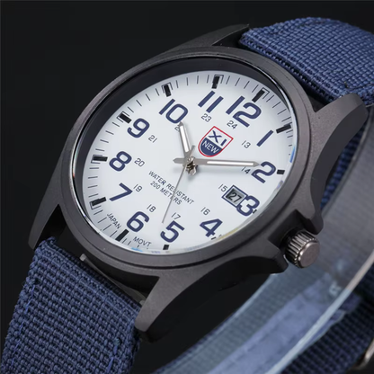 Mens Watches Tactical Field Military Style Quartz Watch with LED