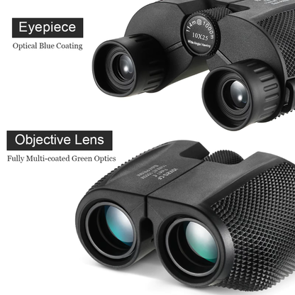 Binoculars 10x25 Fixed Magnification - Portable Optics for Camping