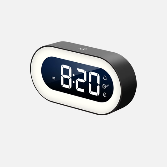 Digital Alarm Clock With Soft Dimmable Night Light, Pill Shape Nightstand Alarm Clock