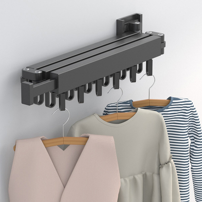 Clothes Drying Rack Wall Mounted Folding Space Aluminum Triple Arm Hanger