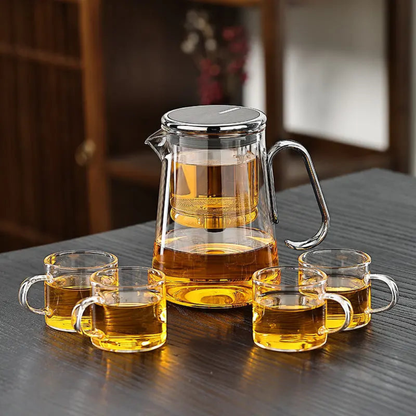 Magnetic Glass Teapot Kettle, Tea Kettle Cooker With Stainless Steel Handle & Lid