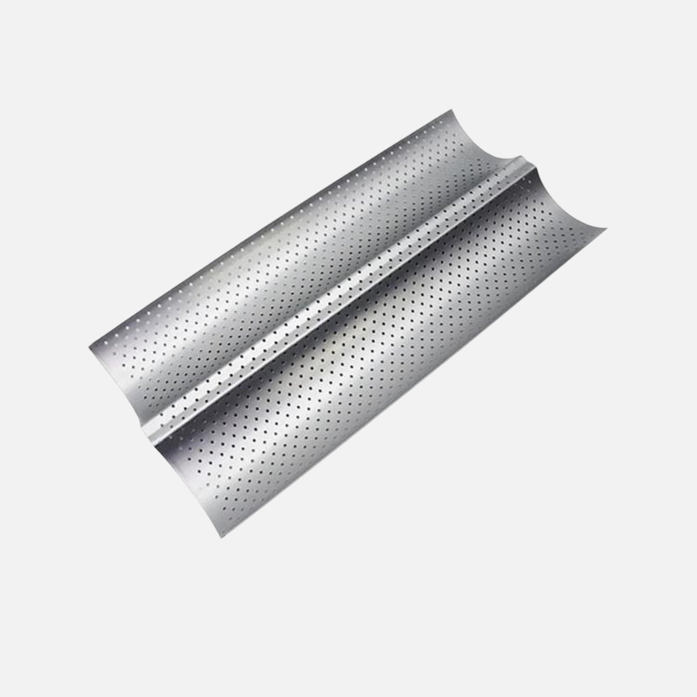 Stainless Steel Baguette Baking Or French Bread Pan With Grooves For Oven - Curved Moulding Baking Bread Pan