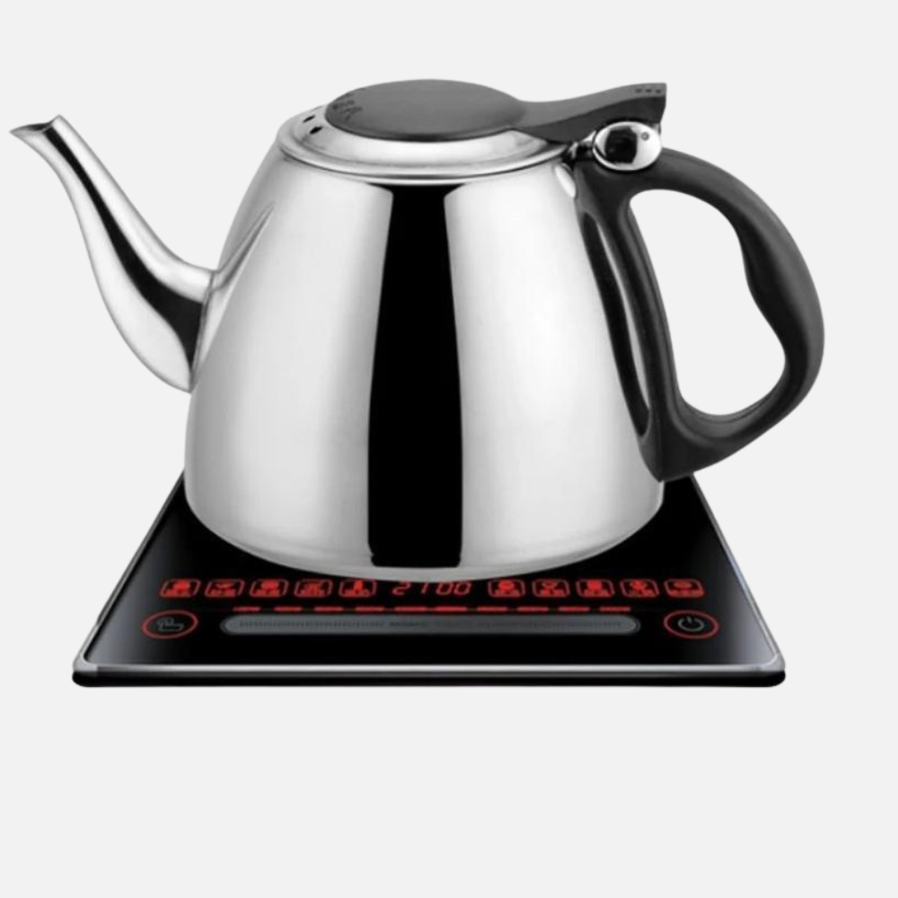 Stainless Steel Stovetop Kettle, Tea and Coffee Kettle, Induction Kettle With Black Side Handle