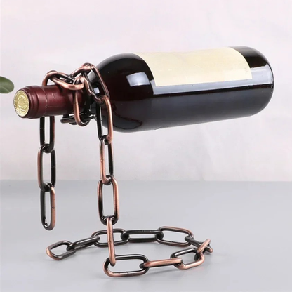 Single Wine Bottle Holder, Chain & Pearl Style Stand
