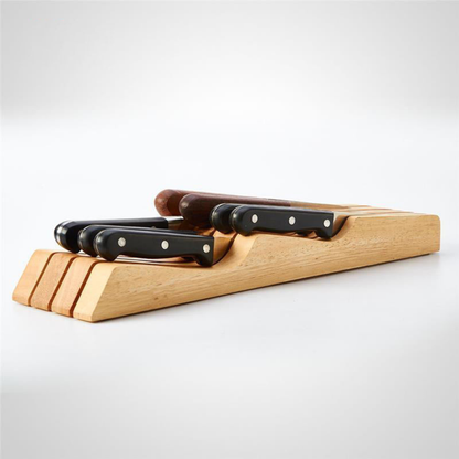 Horizontal Kitchen Knife Holder - Drawer or Countertop Knife Storage