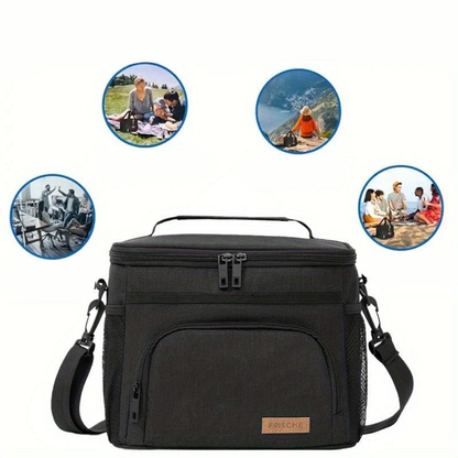 Insulated Lunch Bag with Adjustable Shoulder Strap and Thermal Lining