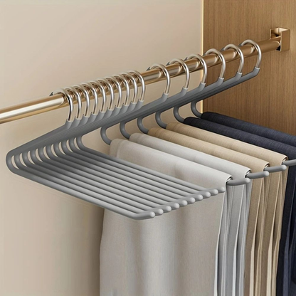 Goose Neck Pants Hanger Z Shape Stainless Steel Closet Space Saver 10pcs Set