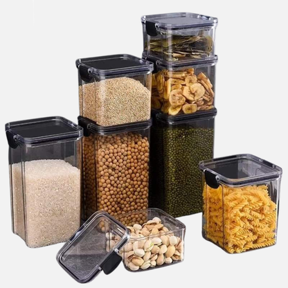 Airtight Food Containers Stackable Kitchen Pantry Storage 8 Piece Set