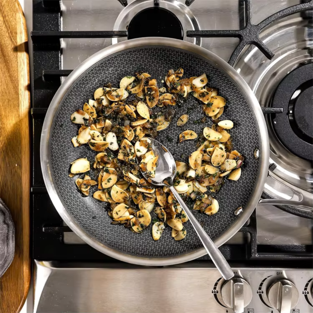 Large Non-stick Frying Pan - Modern Stainless Steel