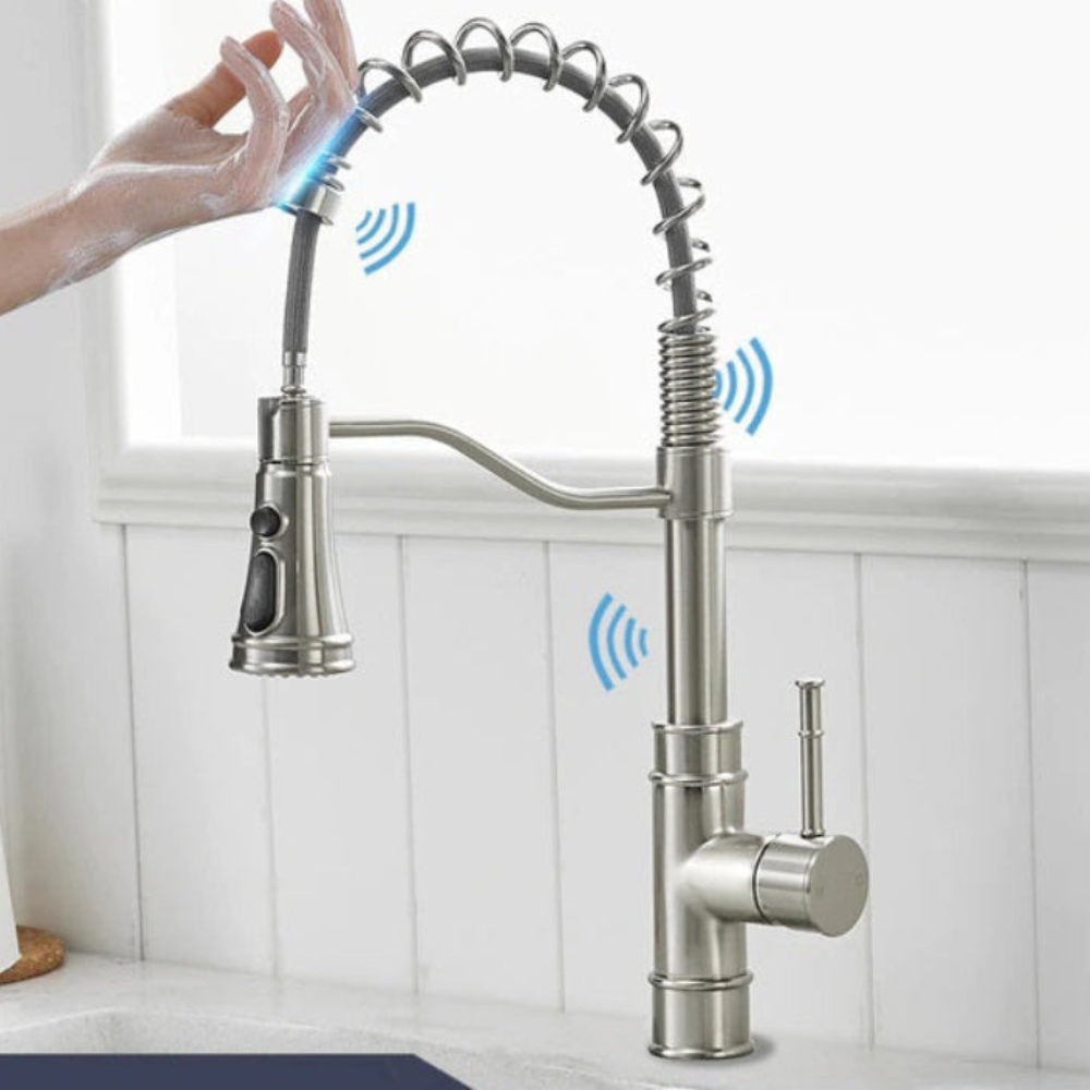 Kitchen Sensor Faucet Water Tap, Stainless Steel Smart Touch With 4 Colors