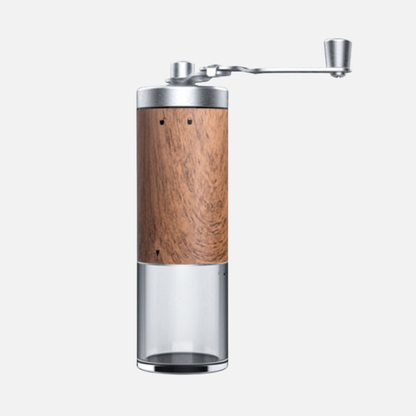 Manual Coffee Grinder with Adjustable Grinding and Wood Grain Finish