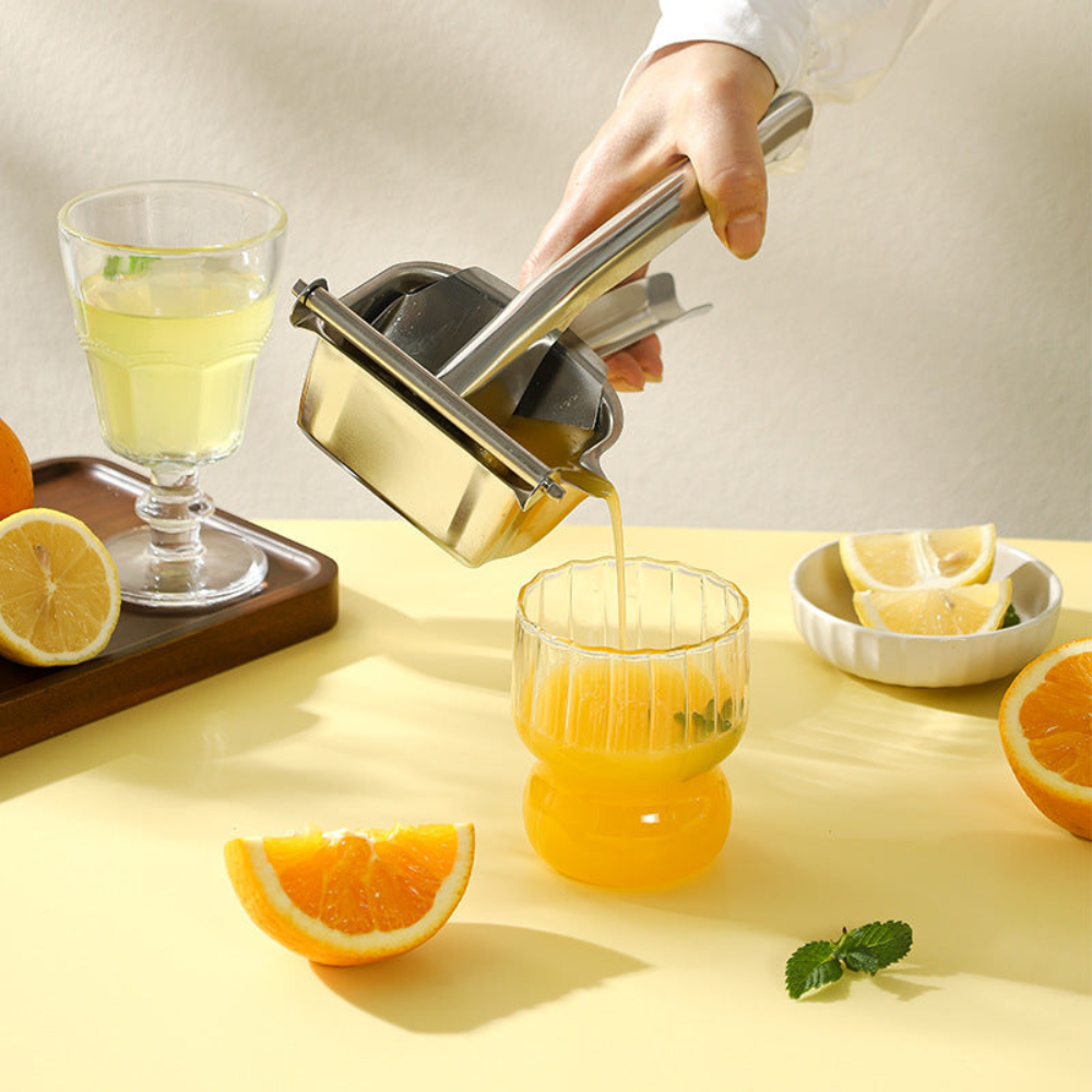Stainless Steel Fruit Juicer Manual Juice Squeezer - Ideal For Oranges & Lemons