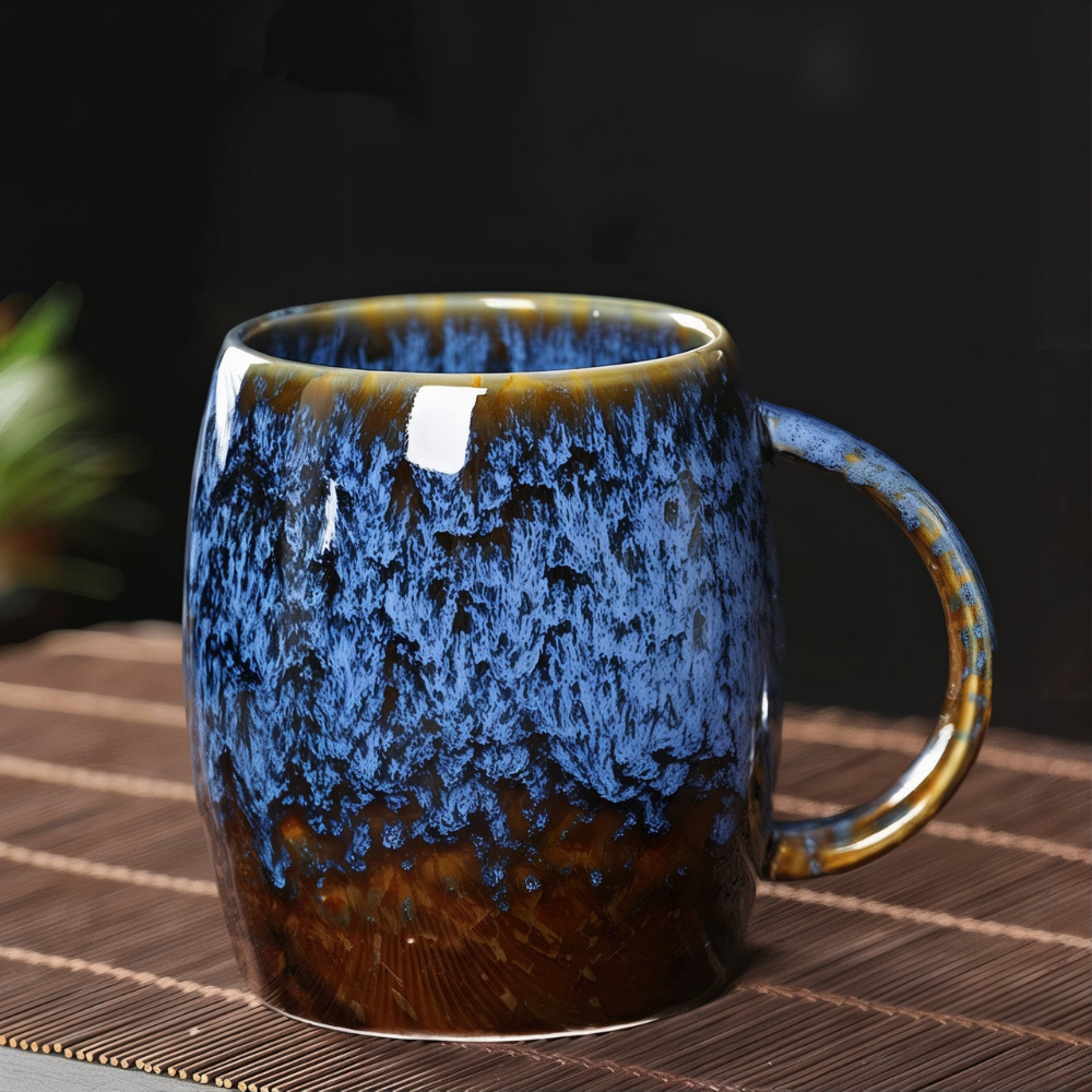 Mens Large Ceramic Duo-toned Coffee Cup