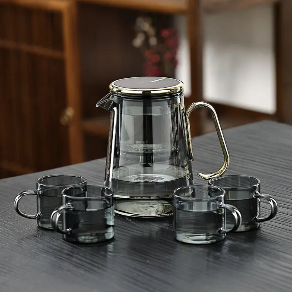 Magnetic Glass Teapot Kettle, Tea Kettle Cooker With Stainless Steel Handle & Lid