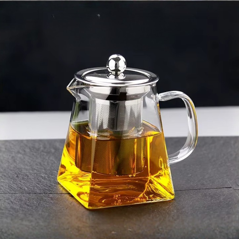 Glass Teapot With Tea Infuser, Heat Resistant Borosilicate Tea Kettle With Stainless Steel Filter