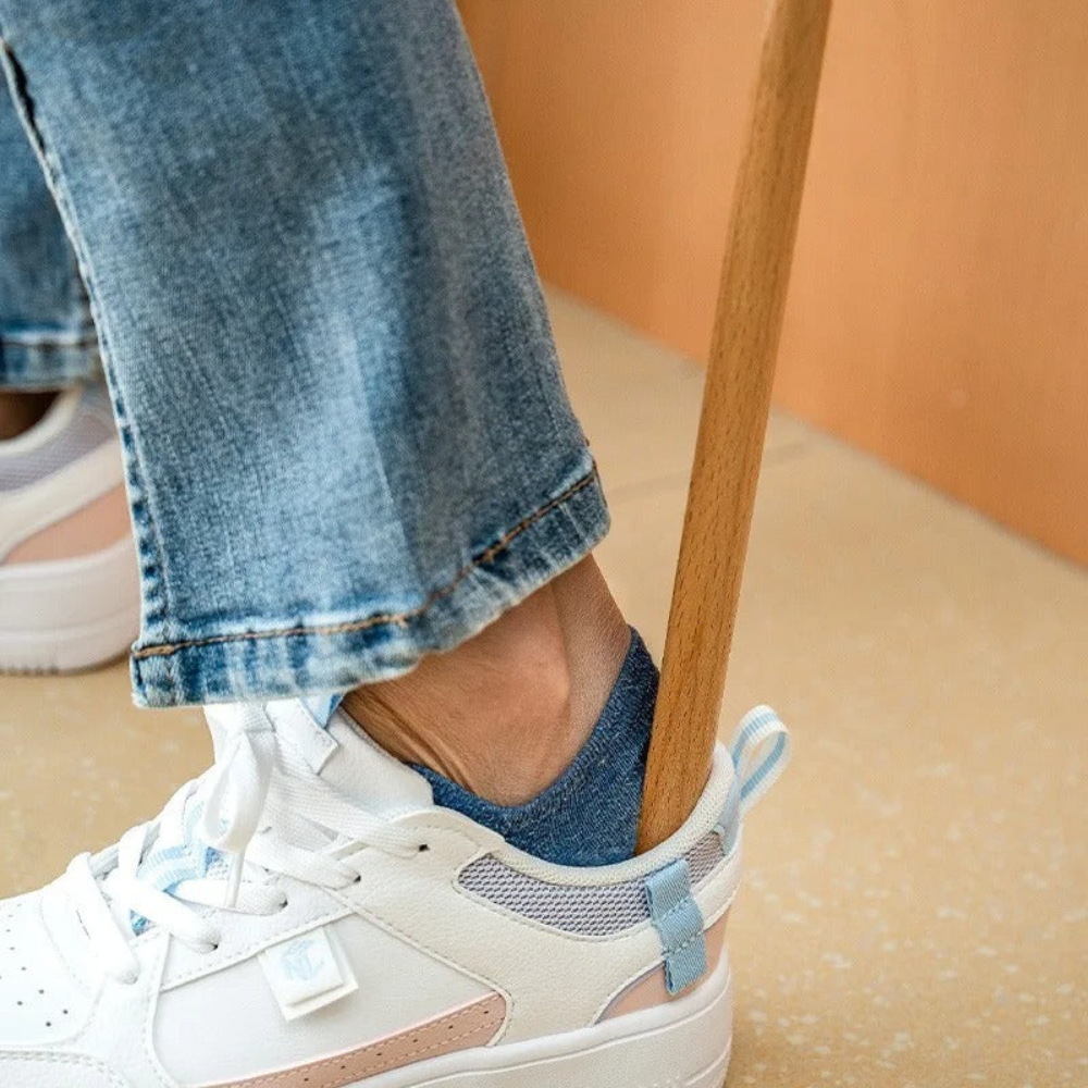 Extra-Long Wooden Shoe Horn For Easy On & Off Use