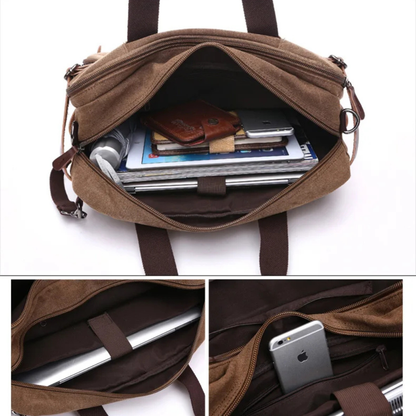 Briefcase for Men 16 Oz Canvas Messenger Bag Laptop Casual Satchel
