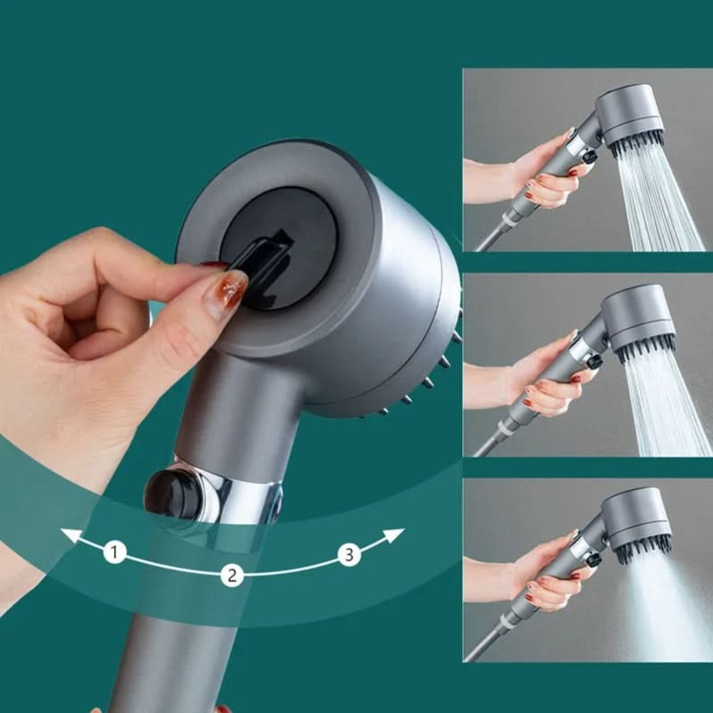 Handheld Shower Head With Filter - Three Spray Modes