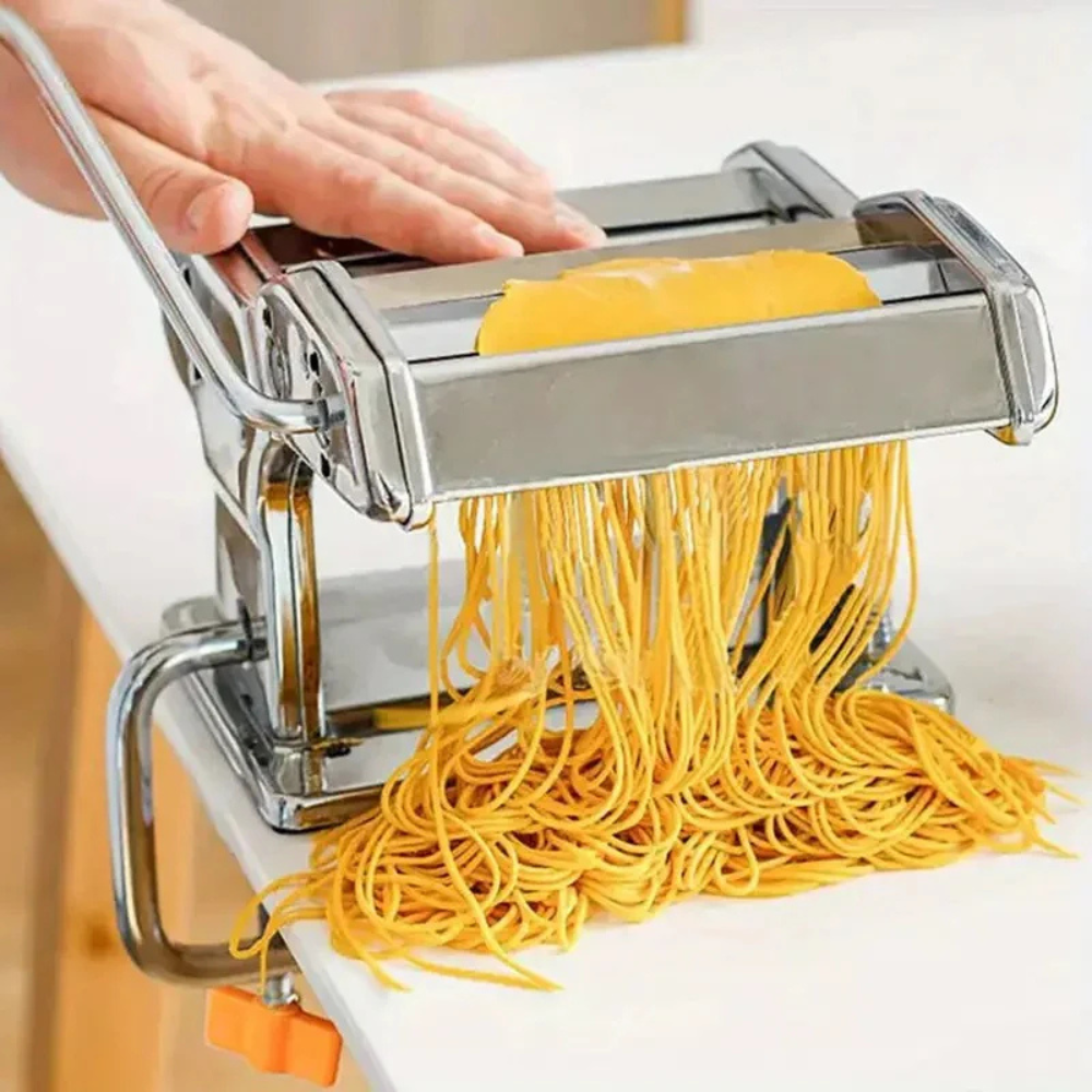 Pasta Maker Machine Stainless Steel Manual Roller Press with 6 Settings