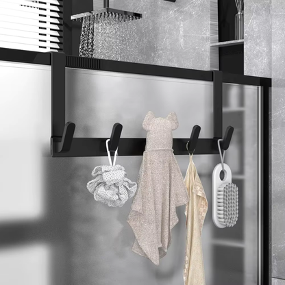 Over the Door Coat Rack with 5 Alloy Steel Utility Storage Hooks