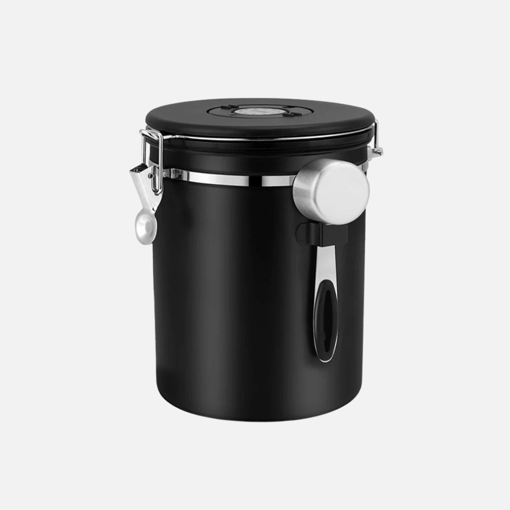 Air Tight Coffee Container with CO2 Valve, Date Tracking Calendar and Scoop