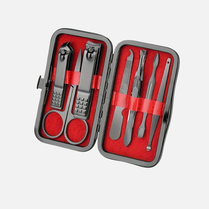 Mens Thick Nail Clipper Set Stainless Steel Portable Grooming Kit