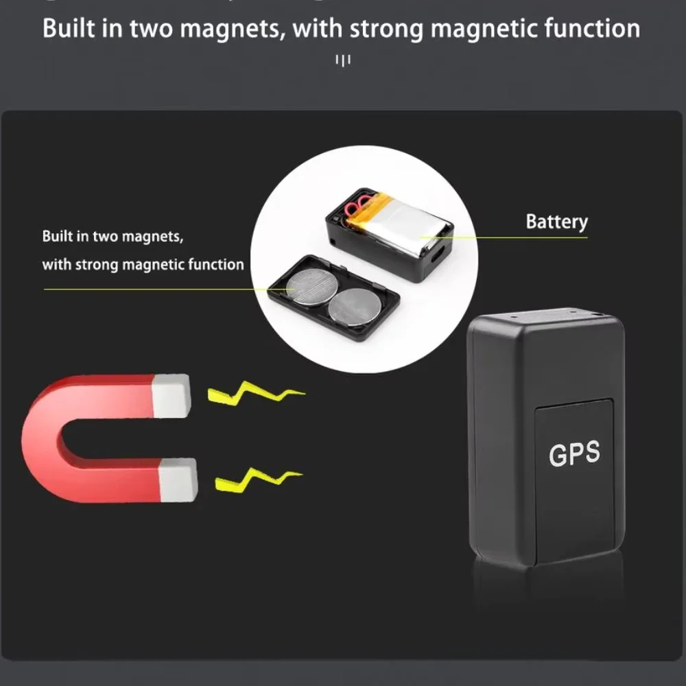 Mini Black Gps Tracker - Magnetic