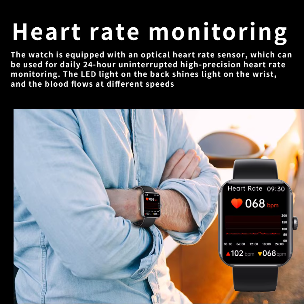 Mens Black Smartwatch - Sports & Health