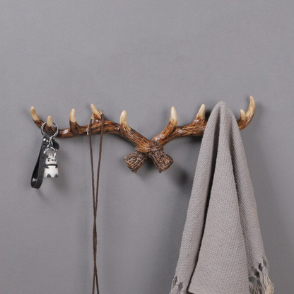 Wall Mounted Coat Rack Retro Antler Hanger Resin Hook Entryway Organizer