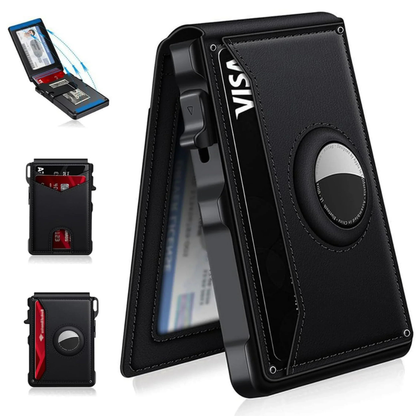 Wallet with RFID Blocking Card Holder and AirTag Slot for Daily Carry