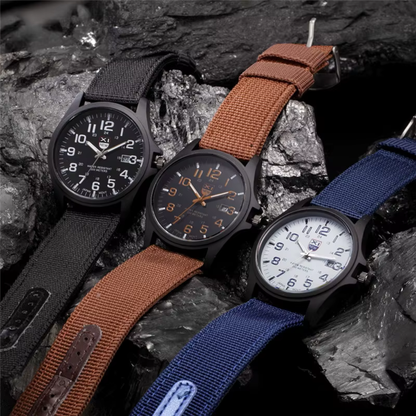 Mens Watches Tactical Field Military Style Quartz Watch with LED