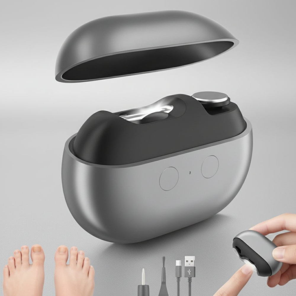 Mens Thick Nail Clipper Electric Smart Portable Toenail Trimmer LED Light