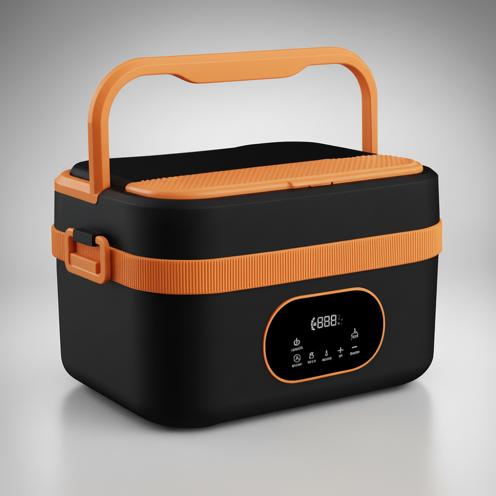 Portable Food Warmer Electric Lunch Box with Wireless Self Heating and Smart Timer