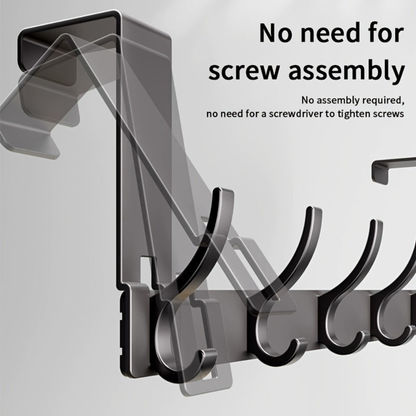 Coat Rack Over the Door Aluminum Alloy Multi Hook Rigid Storage Rail