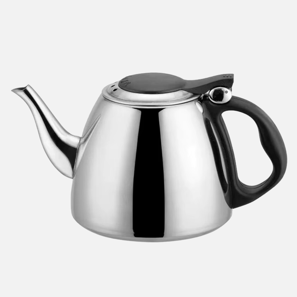 Stainless Steel Stovetop Kettle, Tea and Coffee Kettle, Induction Kettle With Black Side Handle