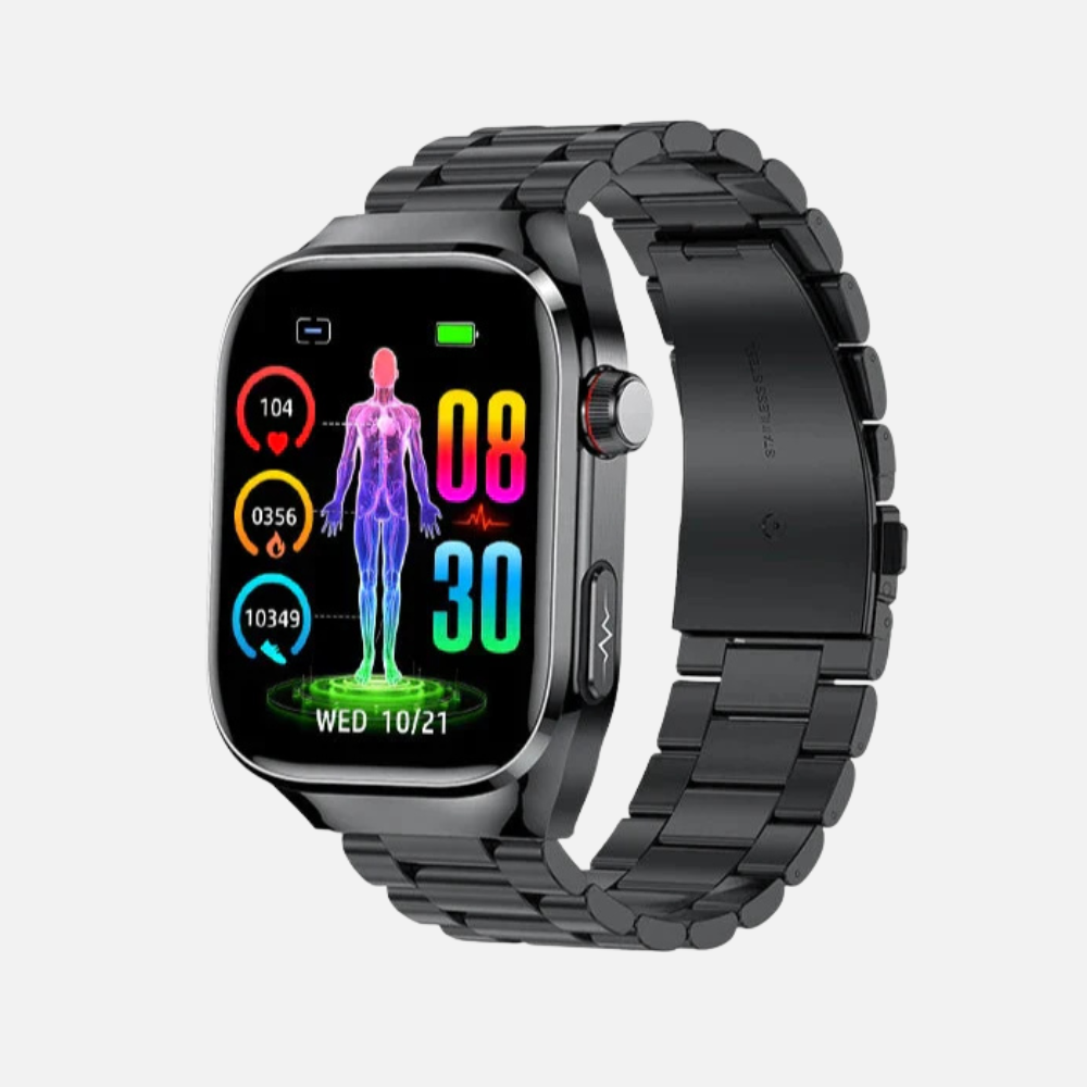 Mens Sports Smart Watch Blood Sugar, ECG, Uric Acid, Bluetooth, Fitness Tracking Watch