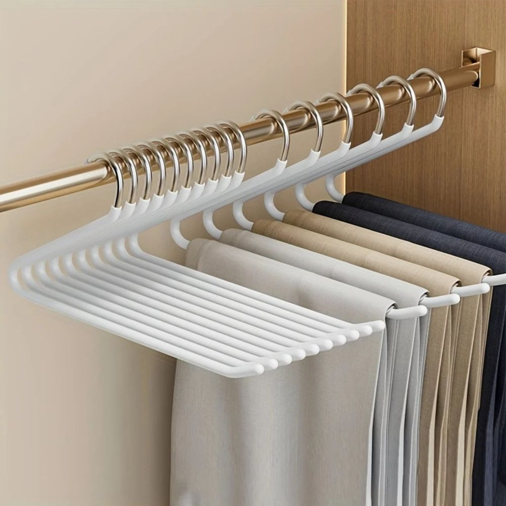 Goose Neck Pants Hanger Z Shape Stainless Steel Closet Space Saver 10pcs Set
