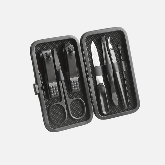 Mens Thick Nail Clipper 7 Piece Manicure Set With Portable Case