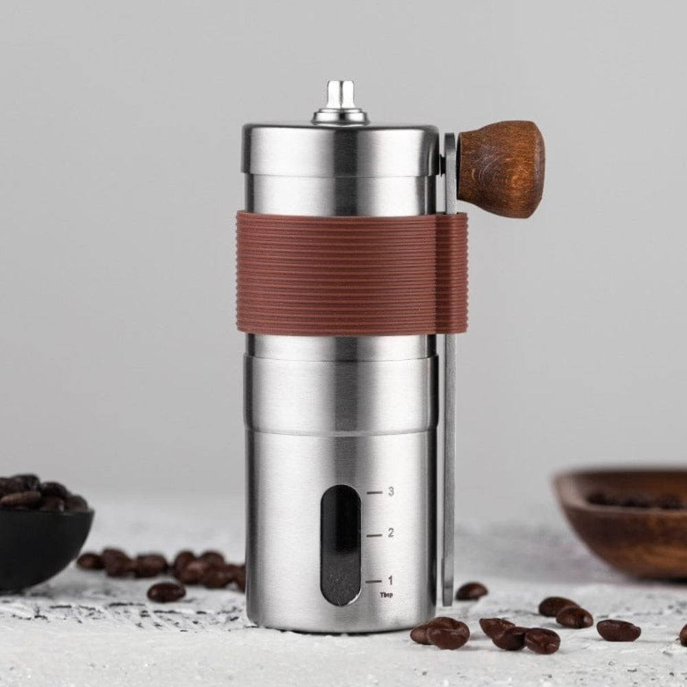 Manual Coffee Grinder - Portable Spice Burr Mill with Detachable Hand Crank