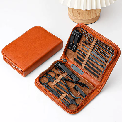 Portable Full Nail Clipper Travel Set In Case - Complete Mens Grooming Set