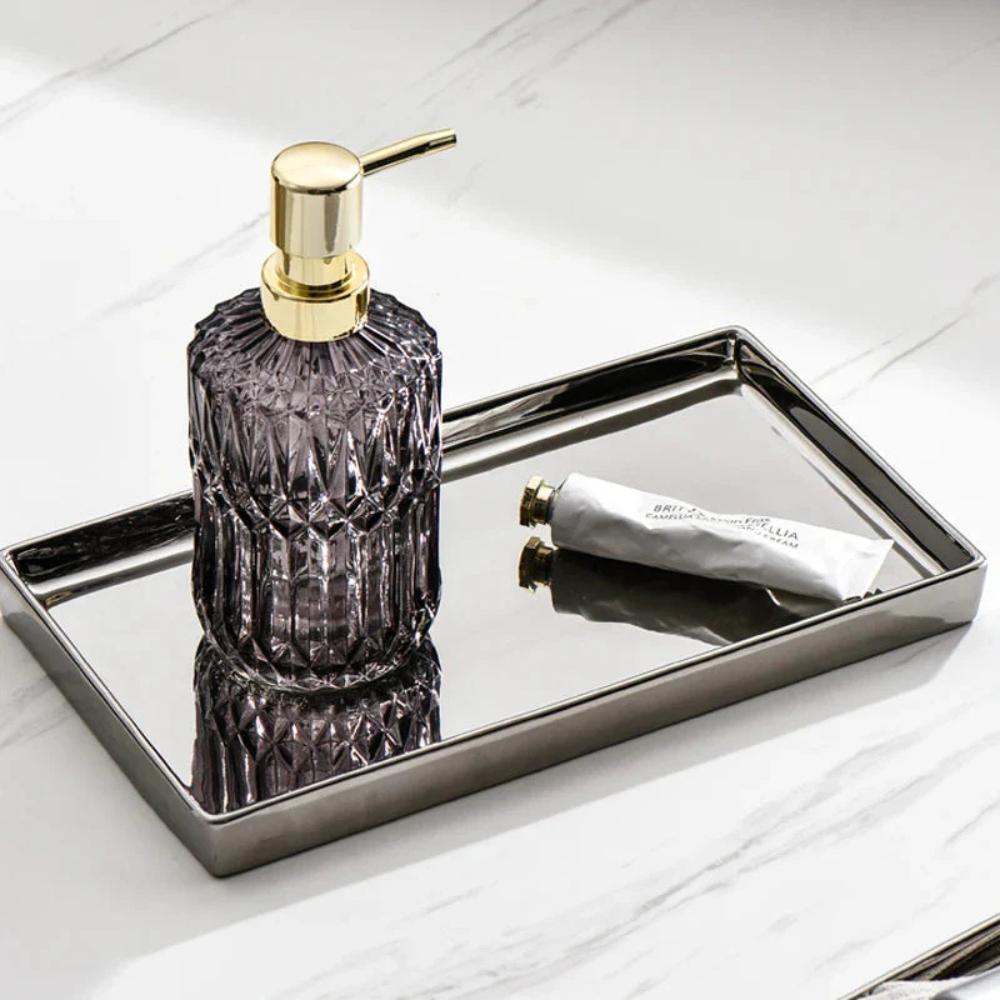 Rectangular Electroplated Ceramic Tray With 4 Different Sizes