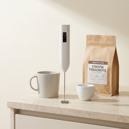 Milk Frother with Three Speed Motor and Detachable Stainless Steel Whisk