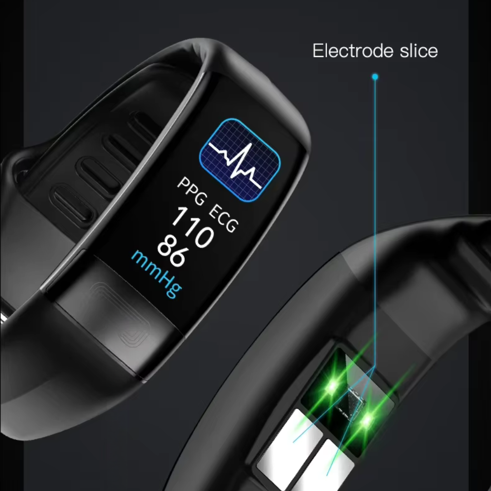 Mens Sports Band Fitness Tracker - ECG Band Measures Blood Pressure, Heart Rate, SpO2 & Sleep Tracker