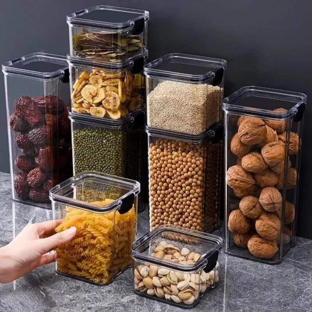 Airtight Food Containers Stackable Kitchen Pantry Storage 8 Piece Set