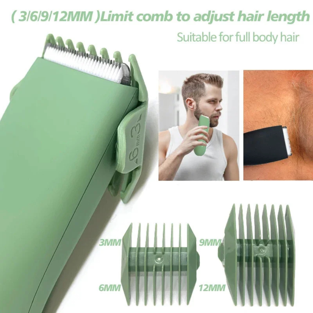 Mens All Body Hair Cutter, Hair Trimmer With 4 Guard Lengths