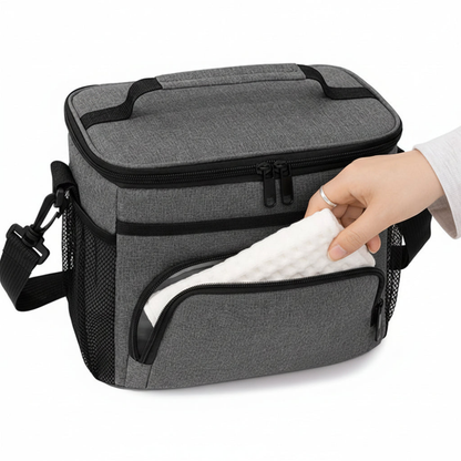 Insulated Lunch Bag with Adjustable Shoulder Strap and Thermal Lining