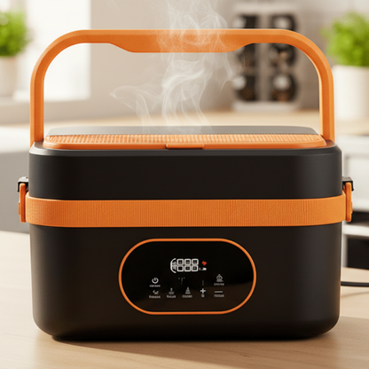 Portable Food Warmer Electric Lunch Box with Wireless Self Heating and Smart Timer